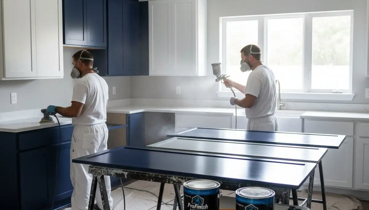 Professional cabinet painting in Philadelphia, PA transforming kitchen cabinets with smooth finish