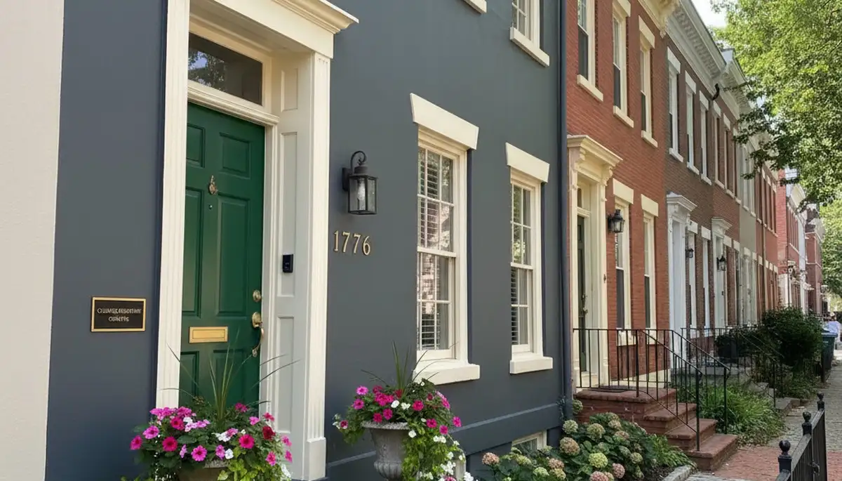 Fresh exterior house painting in Philadelphia, PA with durable, weather-resistant finish by local painters