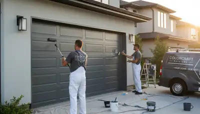 Professional garage door painting by expert house painters in Philadelphia, PA