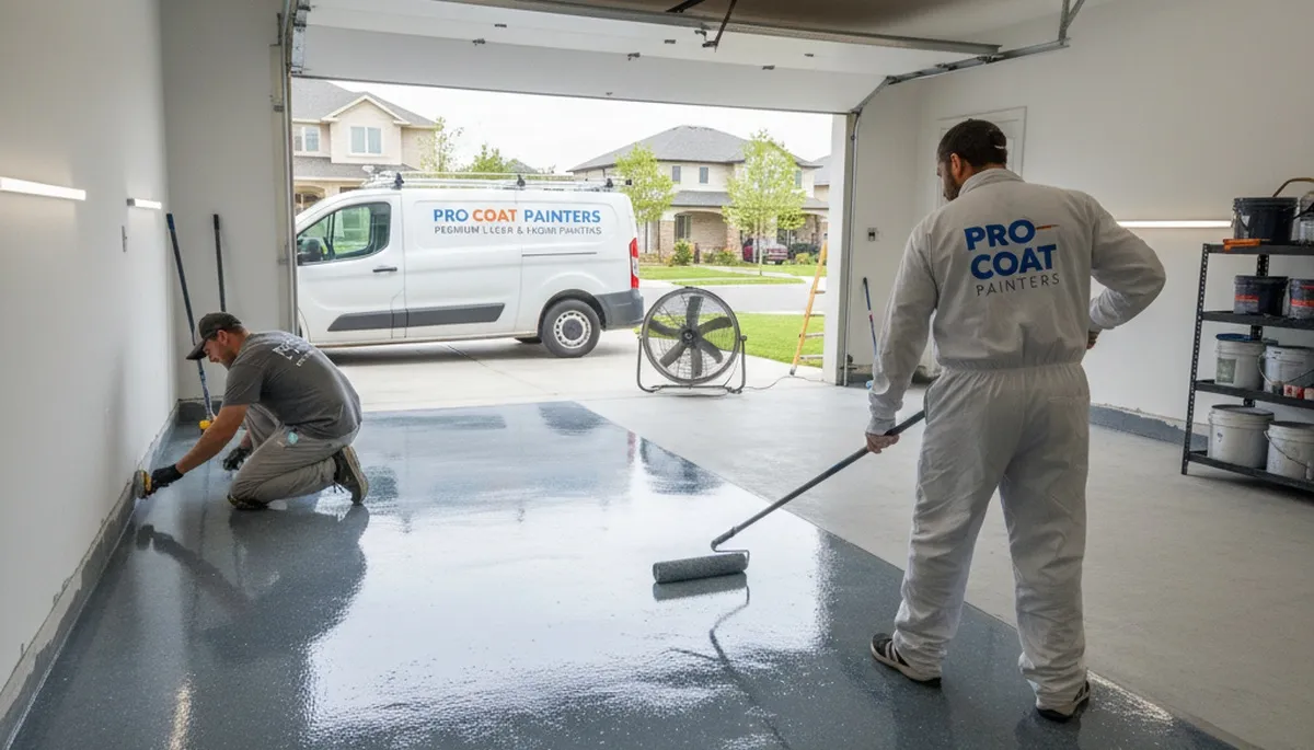 Epoxy garage floor coating in Philadelphia PA with durable, moisture-resistant finish by local painters