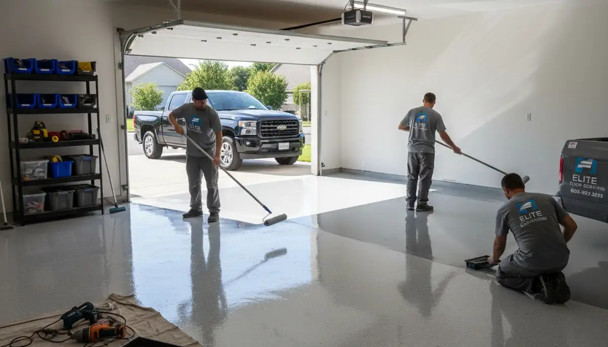 Professional garage floor epoxy coating in Philadelphia, PA for durable, moisture-resistant finish