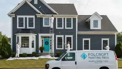 Professional house painters in Philadelphia PA painting residential exterior siding
