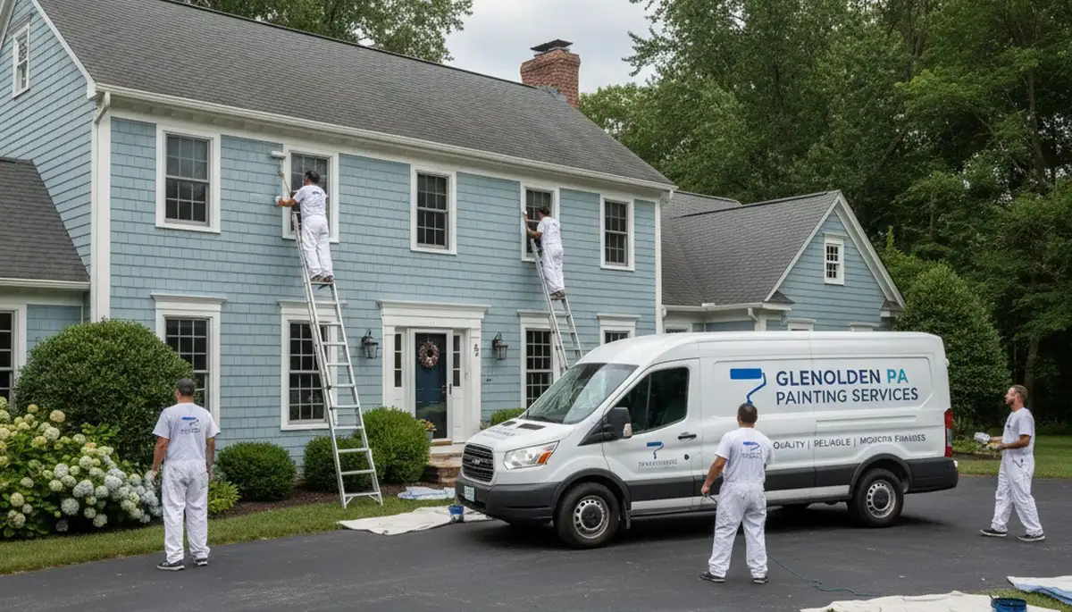 Professional house painters improving home exterior in Philadelphia, PA
