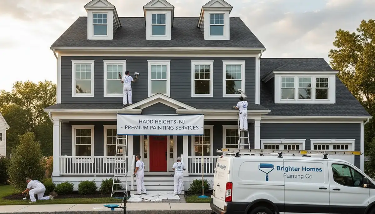 Professional house painters working on a residential exterior in Philadelphia, PA