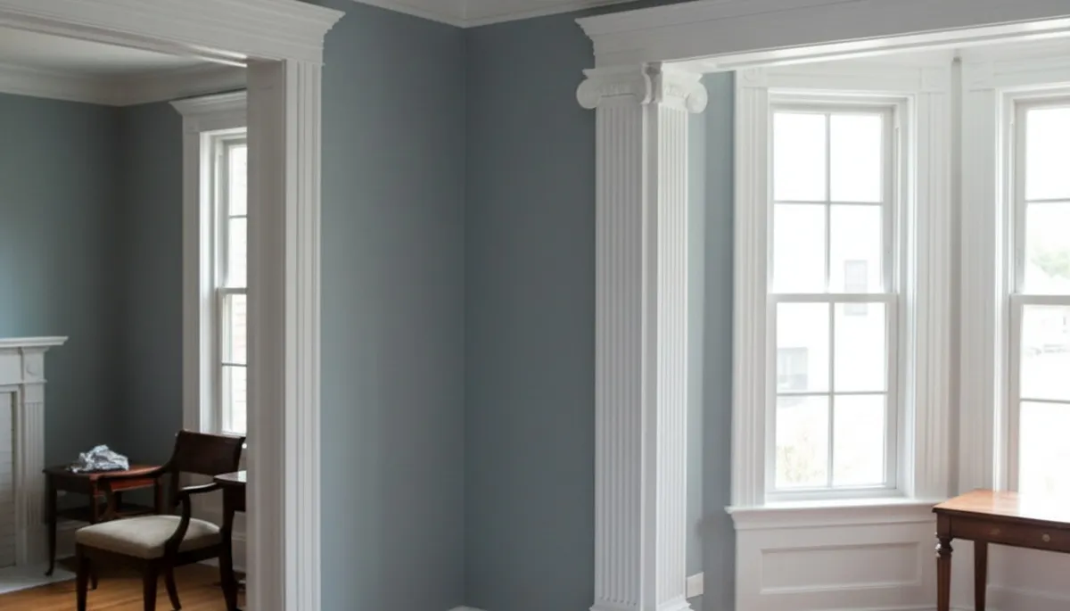 Professional interior trim painting in Philadelphia PA showcasing clean lines and detailed craftsmanship