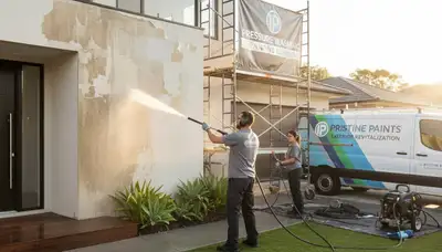 Professional pressure washing house exterior in Philadelphia PA by local painting contractors