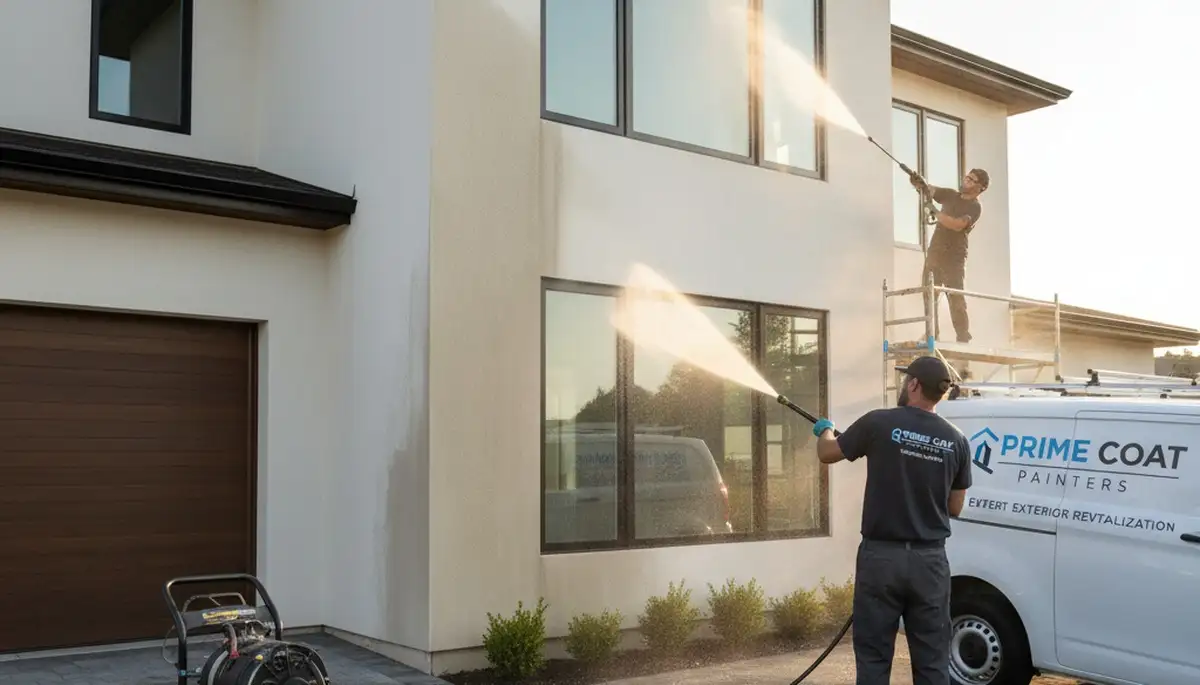 Professional pressure cleaning service by house painters in Philadelphia, PA restoring home exteriors