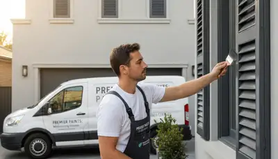 Professional shutter painting on a Philadelphia, PA home with durable exterior finish