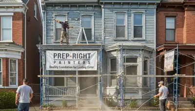Professional surface preparation for exterior house painting in Philadelphia, PA ensuring lasting paint adhesion