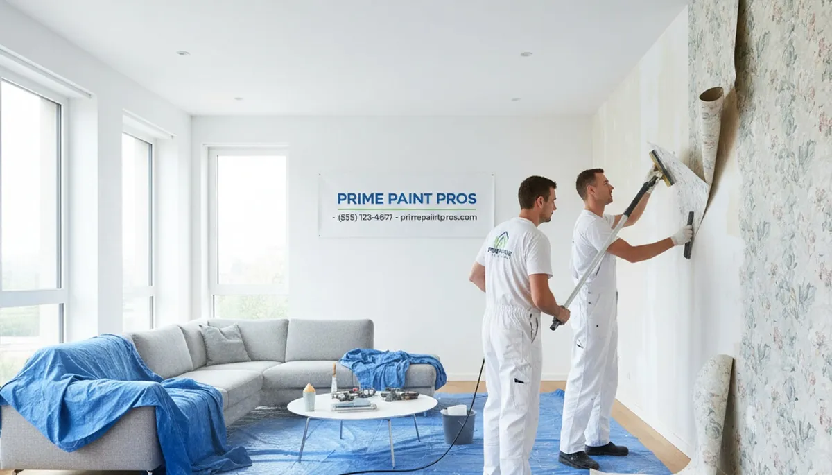 Professional wallpaper removal and wall prep by house painters in Philadelphia, PA
