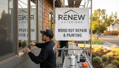 Professional wood rot repair on Philadelphia home siding by expert local painters